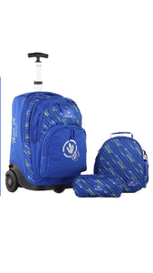 Three M Rockey Trolley School Bag Set Size 20 - Scratchy Blue