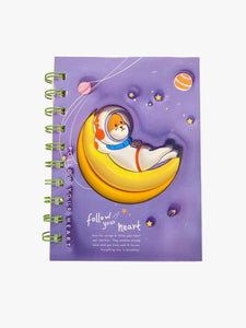 Spiral Space 3D Effect Lined Notebook