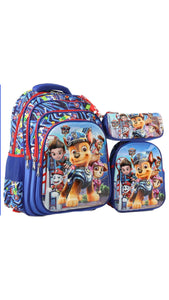 Three M School Bag Set + Lunch bag + Pencil Case Size 18 - Paw Patrols