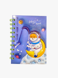 Spiral Space 3D Effect Lined Notebook