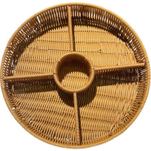 Load image into Gallery viewer, Strong Divided Circular Strong Wicker Tray
