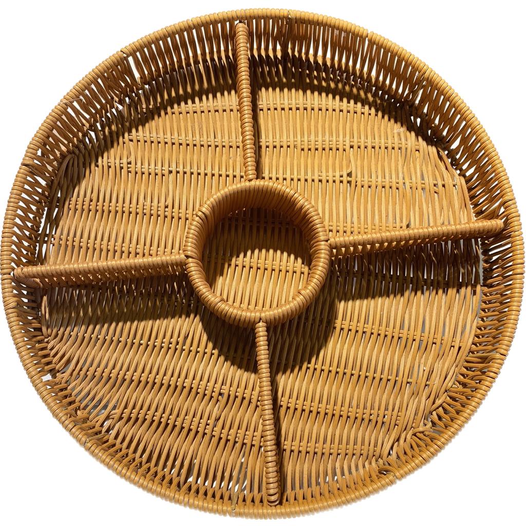 Strong Divided Circular Strong Wicker Tray