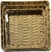 Load image into Gallery viewer, Strong Squared Wicker Tray Set
