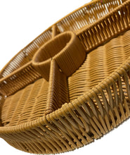 Load image into Gallery viewer, Strong Divided Circular Strong Wicker Tray
